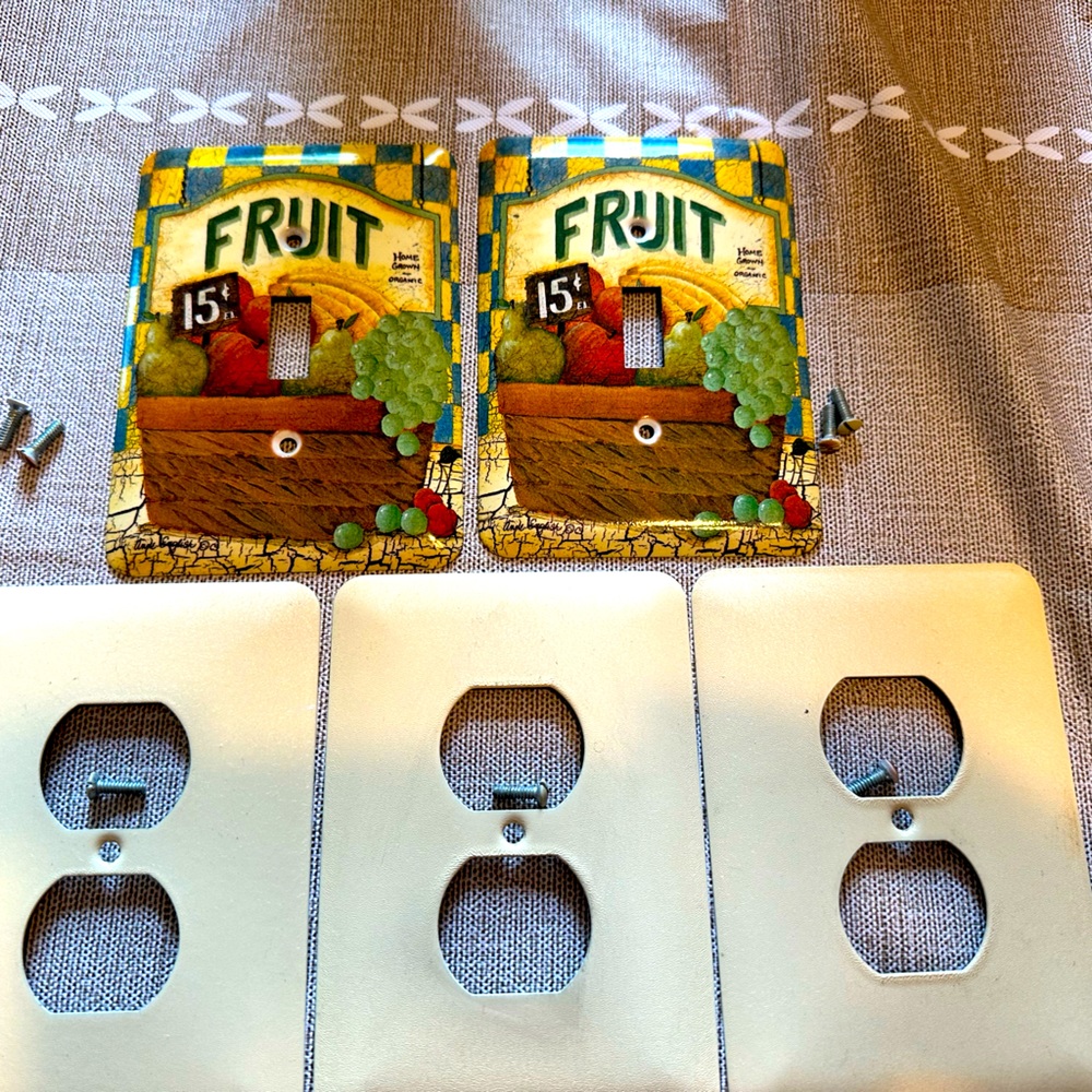 Farm Fruit Basket ￼Metal Light Switch Outlet Cover Lot Of Five decorative